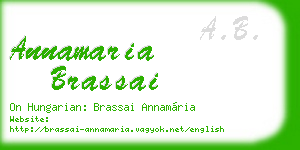 annamaria brassai business card
